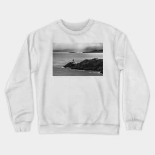 Howth Cliffs, Dublin, Ireland, black and white Crewneck Sweatshirt